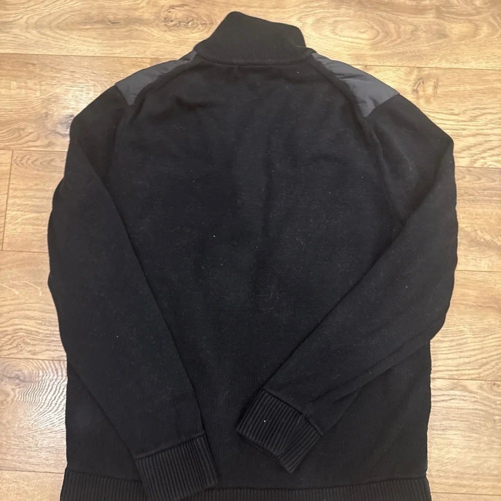 Banana Republic Full Zip Sweater Jacket Men’s Large Black Mock Neck Collar